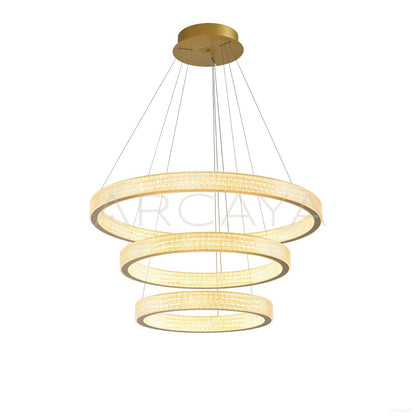 Textured Gold Single Ring Pendant Light 60188 - scene