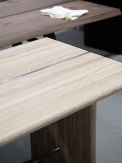 Ash Wood Minimalist Desk Dining Table - detail
