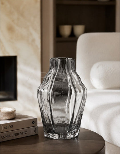 Ice Ridge Texture Glass Vase - scene