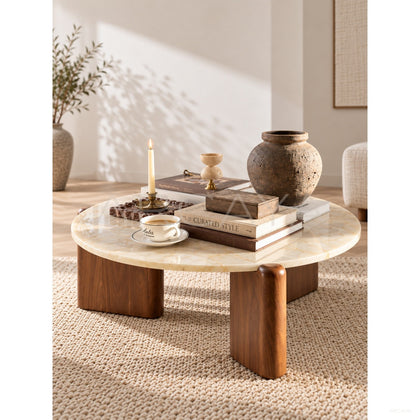 Ice Age Glacier Marble Coffee Table - scene