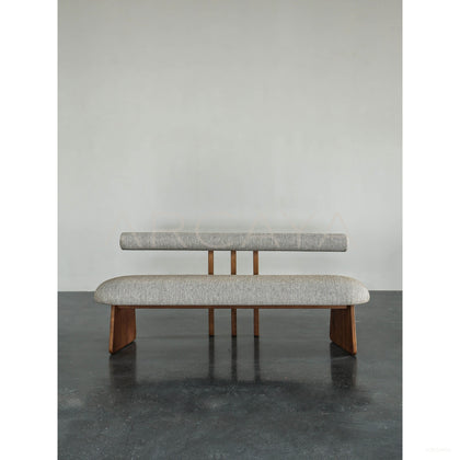Mid Century Backrest Bench - scene