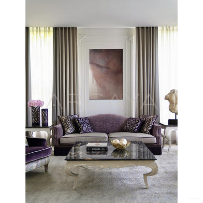 Purple Velvet Italian Sofa - scene