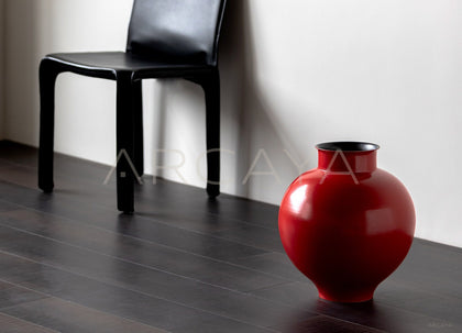 New Chinese Red Round Belly Ceramic Vase - scene