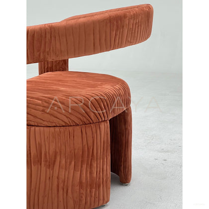 Vertical Pleat Curved Armrest Lounge Chair - scene