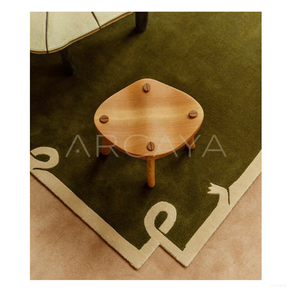 Olive Green Ribbon Border Rug Dsm P017 C03 - scene
