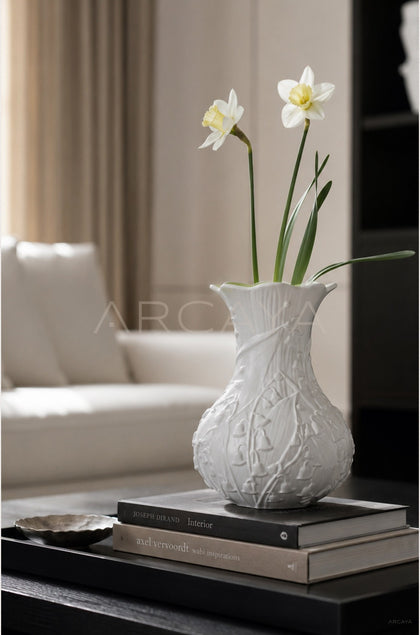 Lily Of The Valley Relief Ceramic Vase - scene