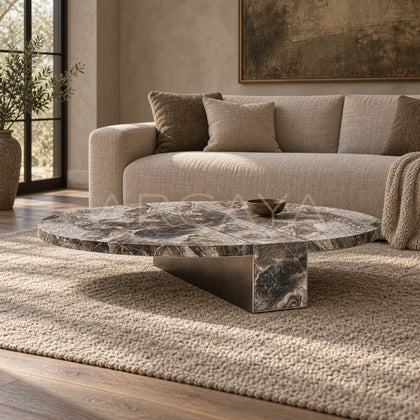 Aston Minimalist Marble Coffee Table Series - scene