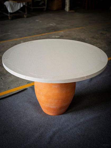 Warm Round Dining Table - scene