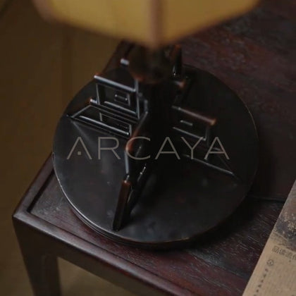 Bamboo Frame Lantern Table Lamp - detail