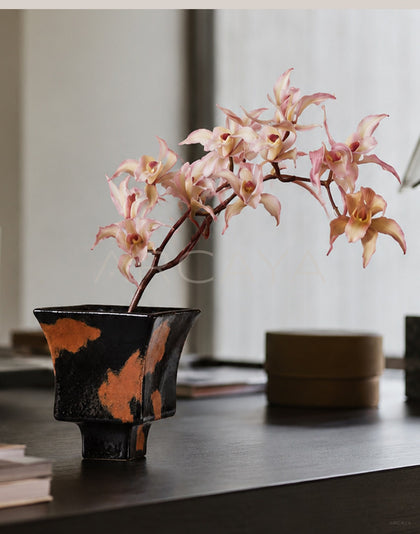 Kiln Glaze Splash Color Ceramic Vase - scene