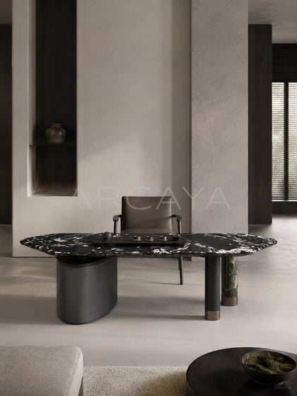 Daze Ink Cloud Green Stone Tea Table - scene