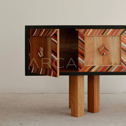 Yiduo Hand Painted Solid Wood Sideboard - detail