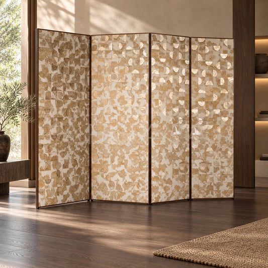 Mother Of Pearl Gold Leaf Tea Room Screen - main