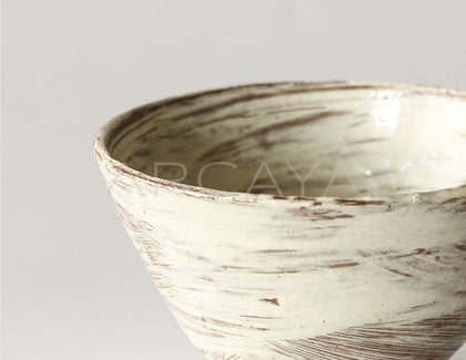 Amu Collab Brushed Ceramic Conical Bowl Plate - scene
