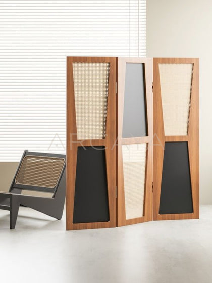 Asymmetric Mid Century Wabi Sabi Folding Screen - scene