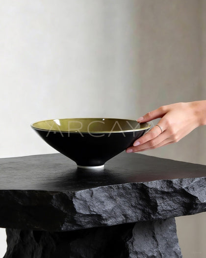 Two Tone Glaze Conical Salad Bowl - scene