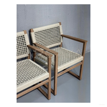 Teak Webbing Outdoor Dining Set - scene