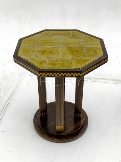 Mid Century Inlaid Side Table - scene