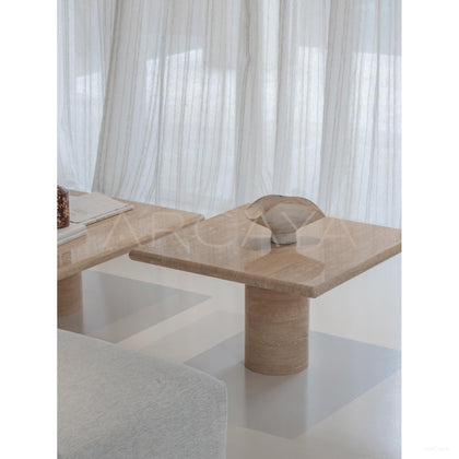 Yuexin Travertine Coffee Table - scene