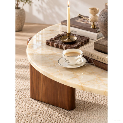 Ice Age Glacier Marble Coffee Table - scene