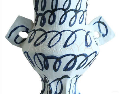 Dadan Hand Painted Double Ear Vase 2 - scene