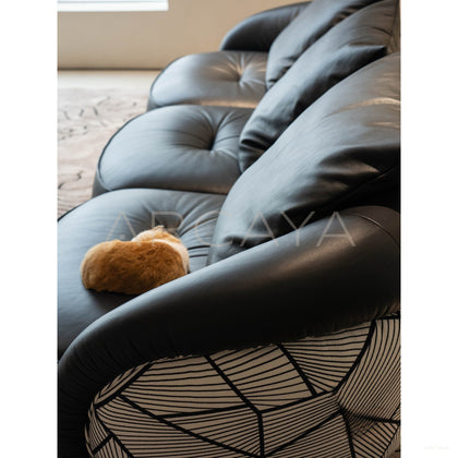 Obsidian Leather Sofa - scene
