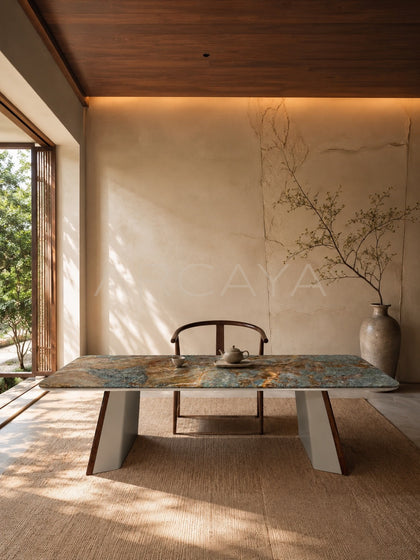 Daze Amazon Blue Stone Tea Table - scene