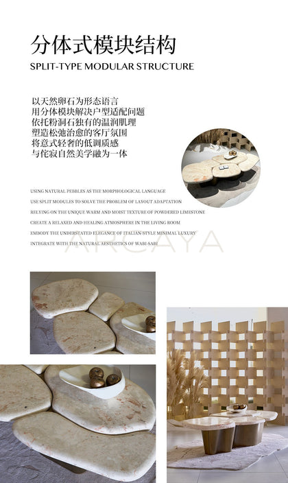 Pebble Landform Art Coffee Table - scene