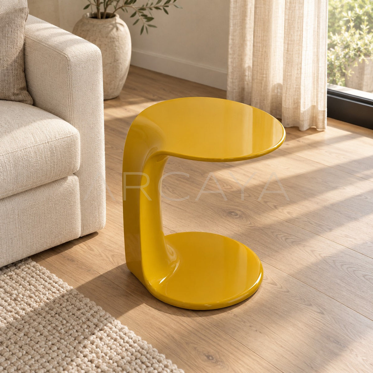Motelda Mocha Wing Side Table in detail