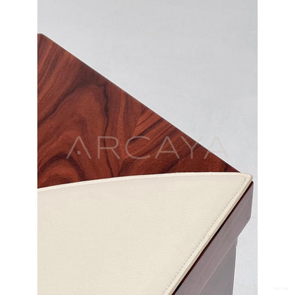 Vintage Curved Marquetry Brass Desk - scene