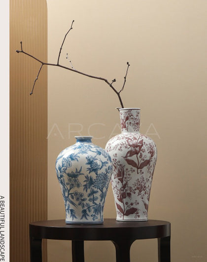 Blue White Porcelain Vase Vintage - scene