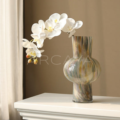 Mid Century Tall Glass Peony Vase - main