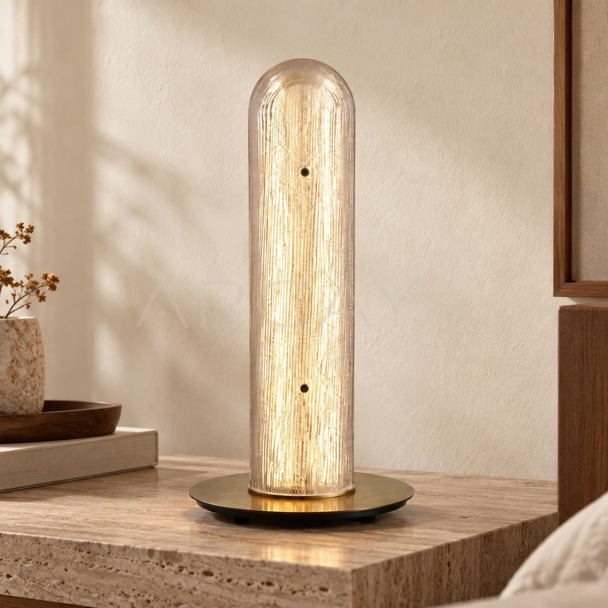 Gold Thread Glass Column Table Lamp 23068 - main