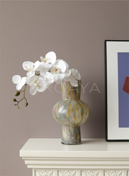 Mid Century Tall Glass Peony Vase - scene