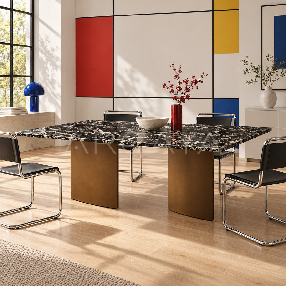 Bulgari Black Dining Table In Stock in detail