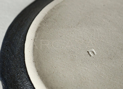 Dadan Hand Painted Silver Glaze Dessert Plate - scene