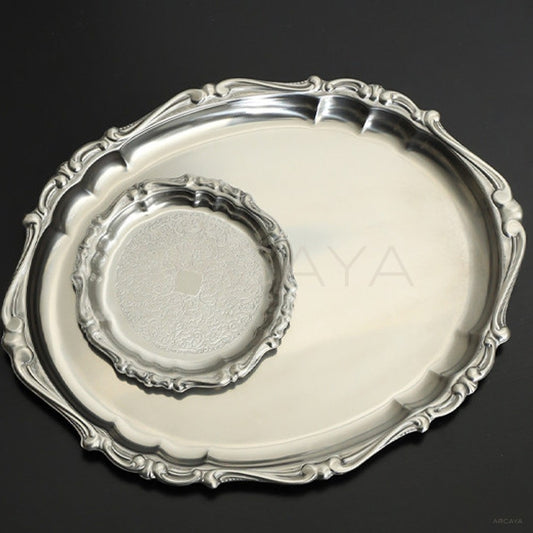 Italian Baroque Stainless Steel Dessert Tray - main