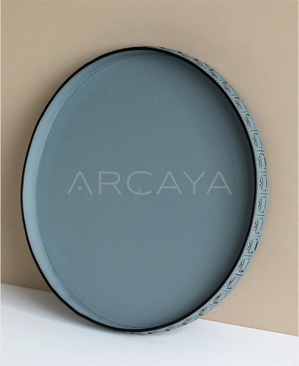 Leather Round Entryway Key Tray - scene