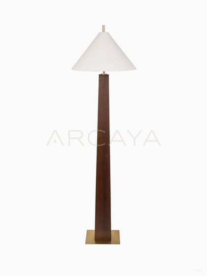 Mid Century Cone Solid Wood Floor Lamp - scene