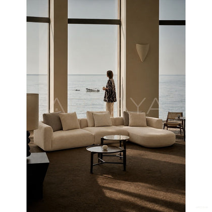 Irregular Corner Fabric Sofa - scene
