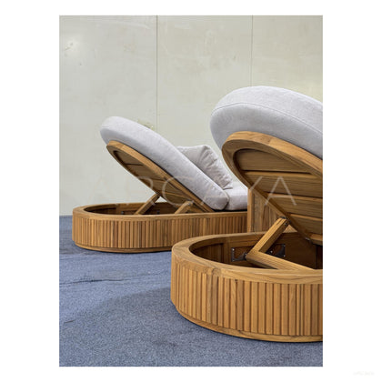 Outdoor Teak Lounger - scene
