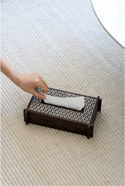 Handmade Horsehair Hide Tissue Box - scene