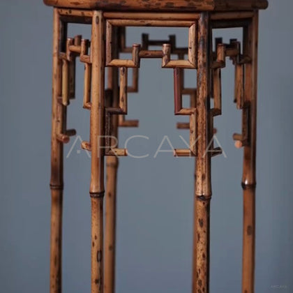 Hexagonal Bamboo Plant Stand - detail