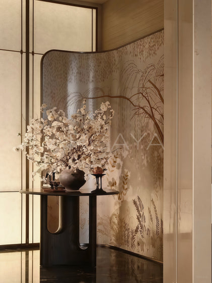 Reflective Gold Leaf Folding Screen - scene