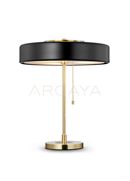 Black Drum Shade Zipper Table Lamp 21409 - scene