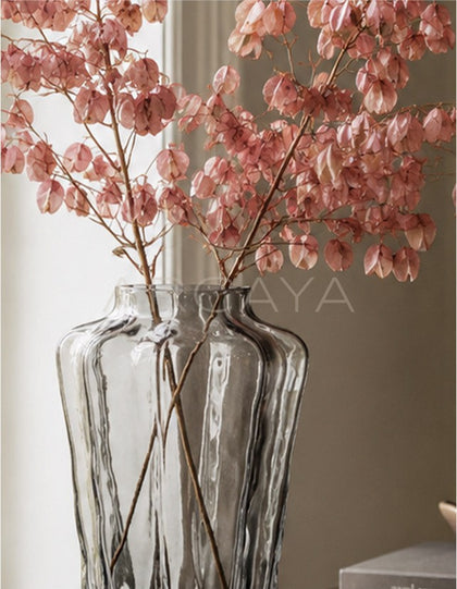 Smoked Grey Faceted Glass Vase - scene