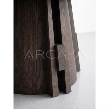 Oak Round Dining Table Custom - scene