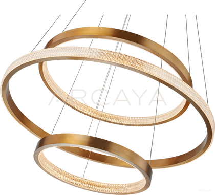 Gold Halo Triple Ring Pendant Light 60168 - scene