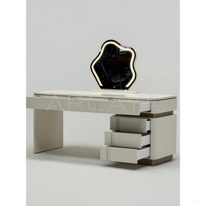 Cream Lighted Vanity Table - scene