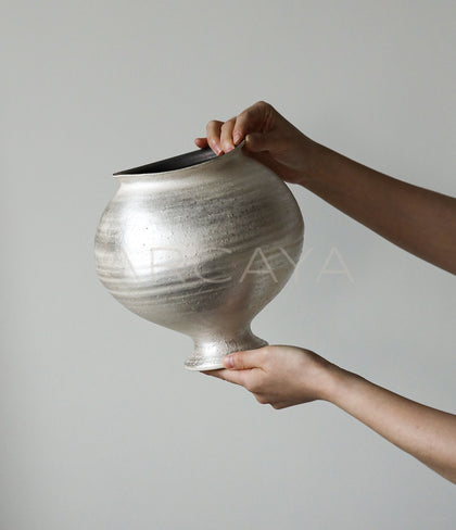 Dadan Handmade Silver Glaze Vase Living Room - scene